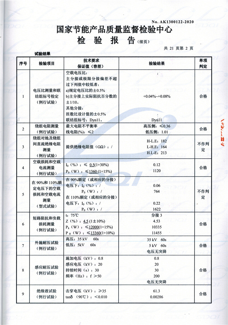 高低压试验报告-S11-1250开州开州开州油浸式变压器-2.jpg